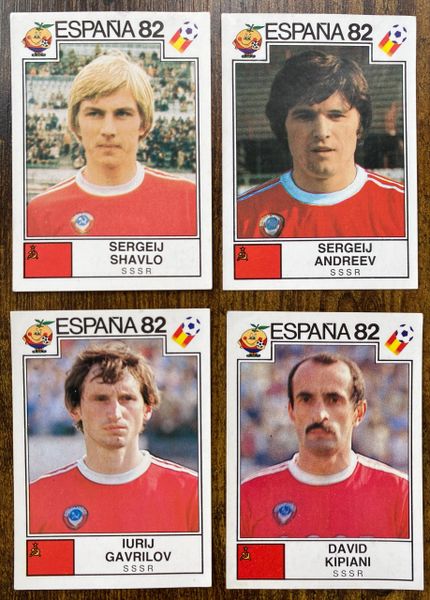 4 X 1982 ESPANA 82 WORLD CUP PANINI ORIGINAL UNUSED STICKERS PLAYERS SOVIET UNION