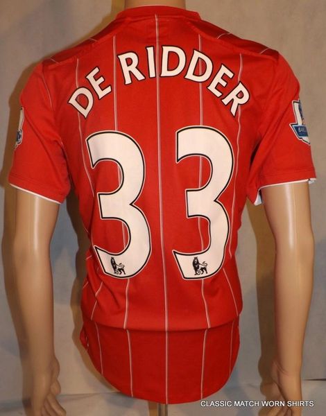 2012/13 SOUTHAMPTON MATCH WORN HOME SHIRT DE RIDDER