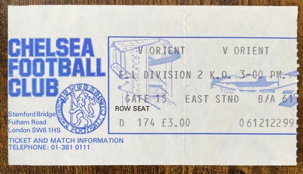 1980/81 ORIGINAL DIVISION TWO TICKET CHELSEA V ORIENT