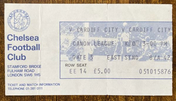 1983/84 ORIGINAL DIVISION TWO TICKET CHELSEA V CARDIFF CITY