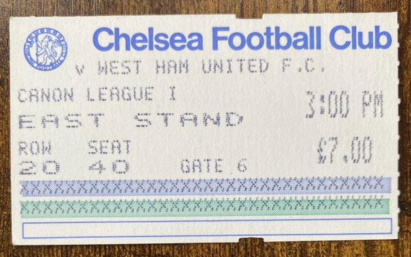 1985/86 ORIGINAL DIVISION ONE TICKET CHELSEA V WEST HAM UNITED