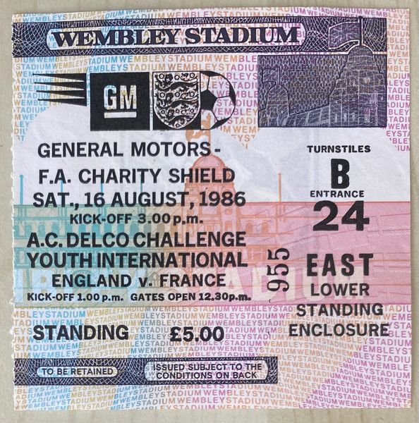 1986 ORIGINAL CHARITY SHIELD TICKET EVERTON V LIVERPOOL B24 EAST (EVERTON ALLOCATION)