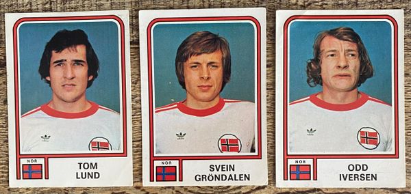 3X 1978 ARGENTINA WORLD CUP PANINI ORIGINAL UNUSED STICKERS NORWAY PLAYERS