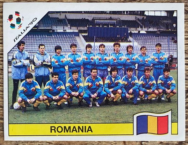1990 ITALY WORLD CUP PANINI ORIGINAL UNUSED STICKER TEAM GROUP ROMANIA
