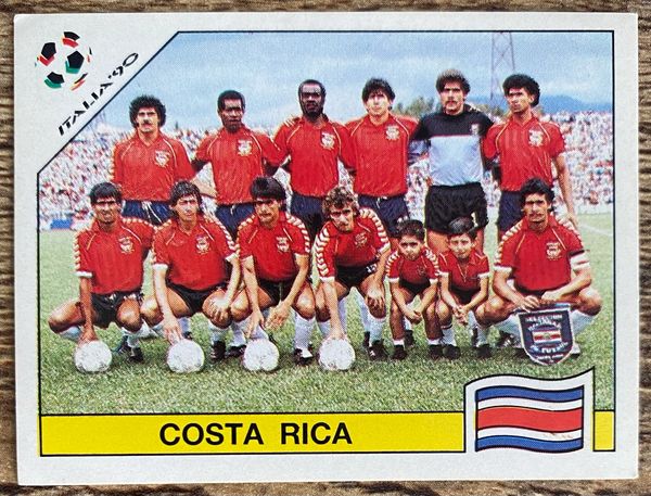 1990 ITALY WORLD CUP PANINI ORIGINAL UNUSED STICKER TEAM GROUP COSTA RICA 181