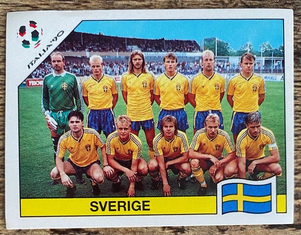 1990 ITALY WORLD CUP PANINI ORIGINAL UNUSED STICKER TEAM GROUP SWEDEN 232