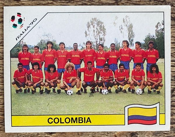 1990 ITALY WORLD CUP PANINI ORIGINAL UNUSED STICKER TEAM GROUP COLOMBIA 289