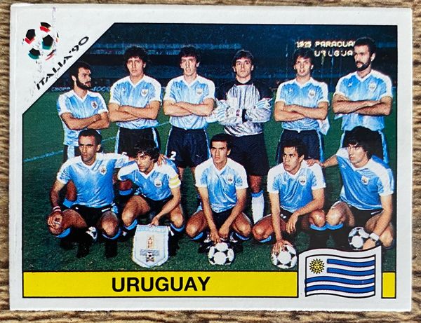 1990 ITALY WORLD CUP PANINI ORIGINAL UNUSED STICKER TEAM GROUP URUGUAY 366
