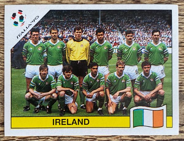 1990 ITALY WORLD CUP PANINI ORIGINAL UNUSED STICKER TEAM GROUP IRELAND 423