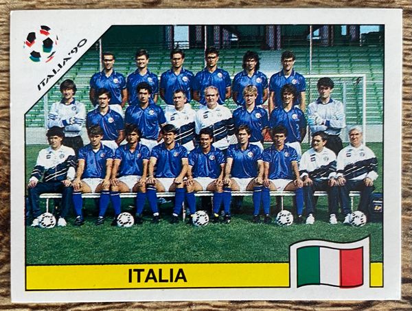 1990 ITALY WORLD CUP PANINI ORIGINAL UNUSED STICKER TEAM GROUP ITALY 41