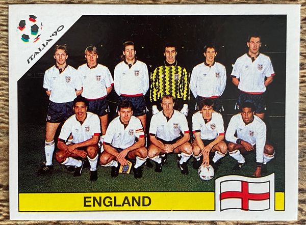 1990 ITALY WORLD CUP PANINI ORIGINAL UNUSED STICKER TEAM GROUP ENGLAND 385