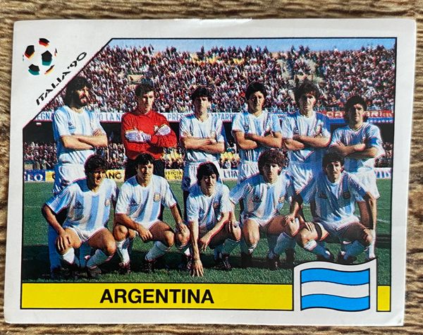 1990 ITALY WORLD CUP PANINI ORIGINAL UNUSED STICKER TEAM GROUP ARGENTINA 117