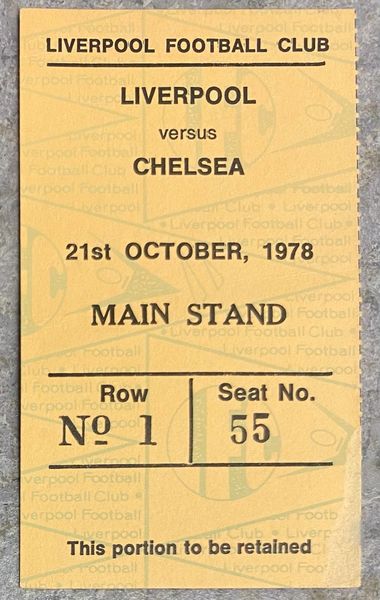 1978/79 ORIGINAL DIVISION ONE TICKET LIVERPOOL V CHELSEA