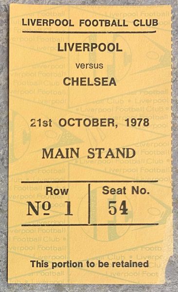 1978/79 ORIGINAL DIVISION ONE TICKET LIVERPOOL V CHELSEA