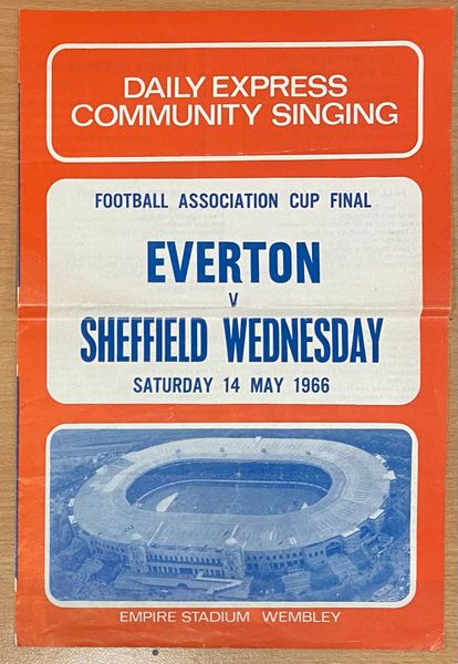 1966 ORIGINAL FA CUP FINAL SONGSHEET SHEFFIELD WEDNESDAY V EVERTON