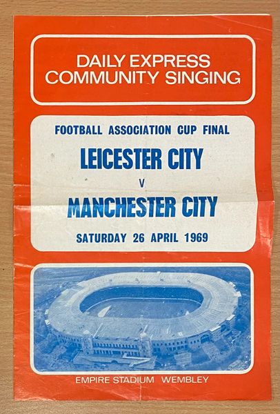 1969 ORIGINAL FA CUP FINAL SONGSHEET MANCHESTER CITY V LEICESTER CITY