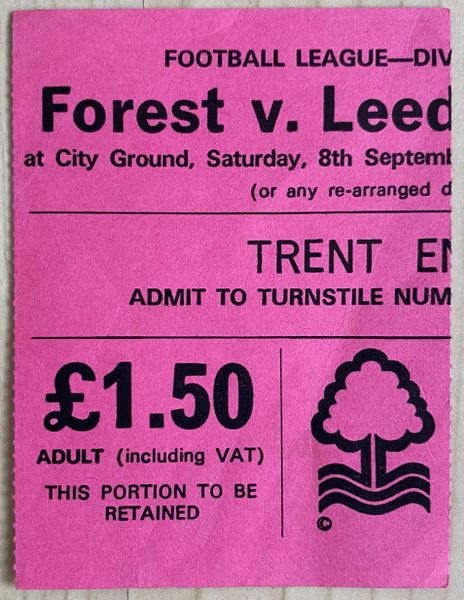 1979/80 ORIGINAL DIVISION ONE TICKET NOTTINGHAM FOREST V LEEDS UNITED