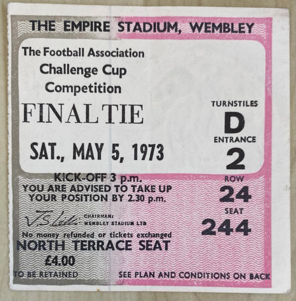 1973 ORIGINAL FA CUP FINAL TICKET SUNDERLAND V LEEDS UNITED MATCH