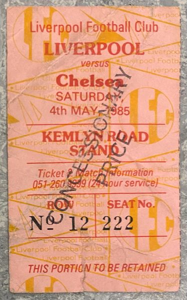 1984/85 ORIGINAL DIVISION ONE TICKET LIVERPOOL V CHELSEA