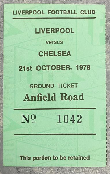 1978/79 ORIGINAL DIVISION ONE TICKET LIVERPOOL V CHELSEA