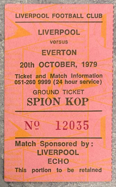 1979/80 ORIGINAL DIVISION ONE TICKET LIVERPOOL V EVERTON