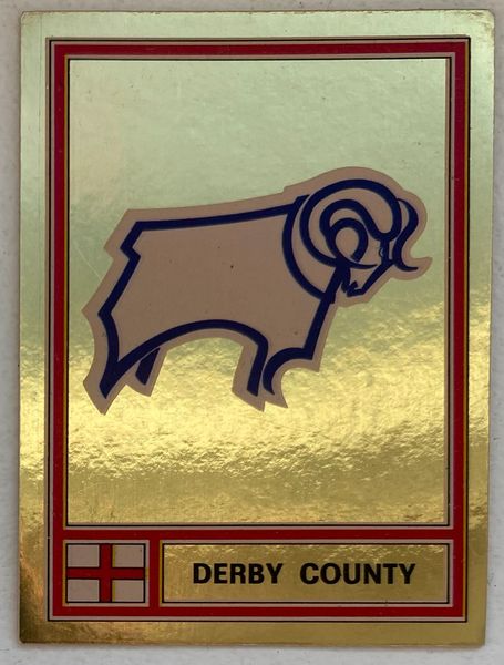 1978 ORIGINAL UNUSED PANINI FOOTBALL 78 STICKER DERBY COUNTY BADGE 107