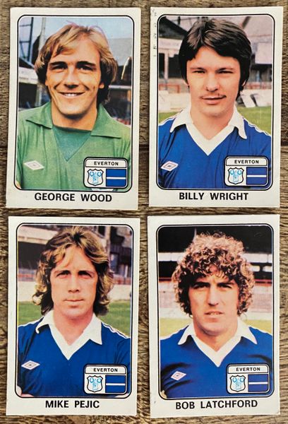 4X 1979 ORIGINAL UNUSED PANINI FOOTBALL 79 STICKERS EVERTON PLAYERS