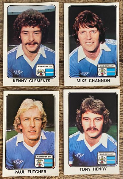 4X 1979 ORIGINAL UNUSED PANINI FOOTBALL 79 STICKERS MANCHESTER CITY PLAYERS