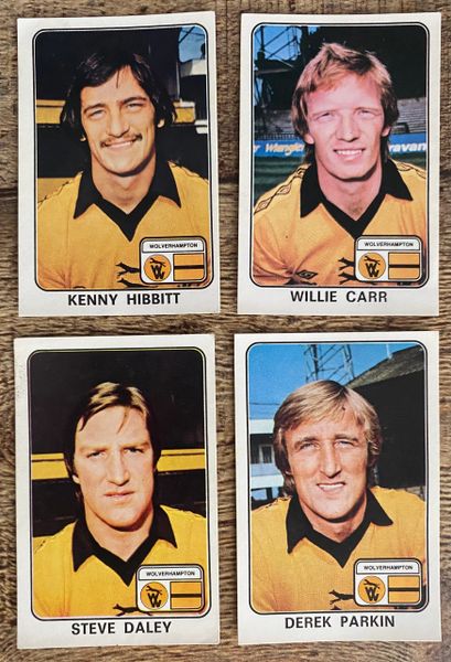 4X 1979 ORIGINAL UNUSED PANINI FOOTBALL 79 STICKERS WOLVERHAMPTON WANDERERS PLAYERS