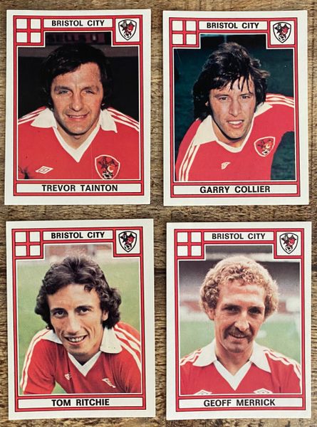 4X 1978 ORIGINAL UNUSED PANINI FOOTBALL 78 STICKERS BRISTOL CITY PLAYERS