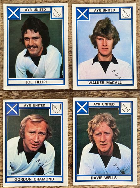 4X 1978 ORIGINAL UNUSED PANINI FOOTBALL 78 STICKERS AYR UNITED PLAYERS