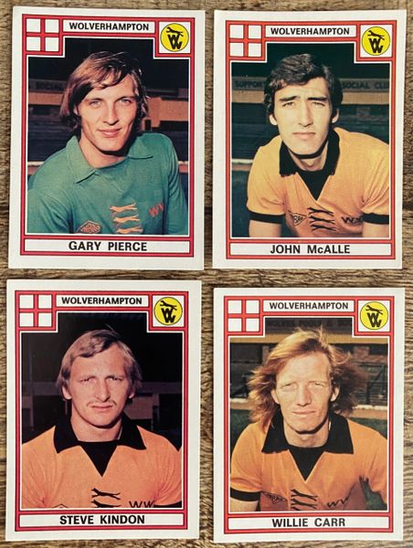 4X 1978 ORIGINAL UNUSED PANINI FOOTBALL 78 STICKERS WOLVERHAMPTON WANDERERS PLAYERS