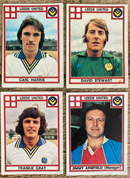 4X 1978 ORIGINAL UNUSED PANINI FOOTBALL 78 STICKERS LEEDS UNITED PLAYERS