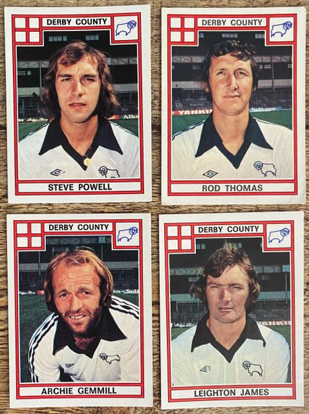 4X 1978 ORIGINAL UNUSED PANINI FOOTBALL 78 STICKERS DERBY COUNTY PLAYERS