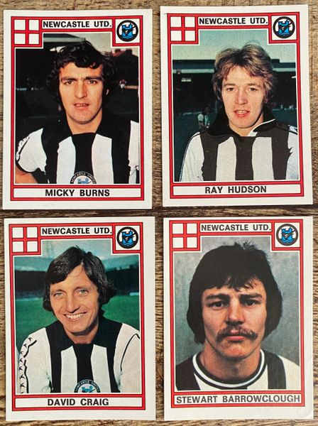 4X 1978 ORIGINAL UNUSED PANINI FOOTBALL 78 STICKERS NEWCASTLE UNITED PLAYERS