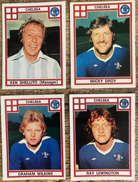 4X 1978 ORIGINAL UNUSED PANINI FOOTBALL 78 STICKERS CHELSEA PLAYERS