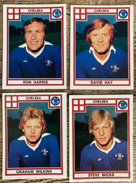 4X 1978 ORIGINAL UNUSED PANINI FOOTBALL 78 STICKERS CHELSEA PLAYERS