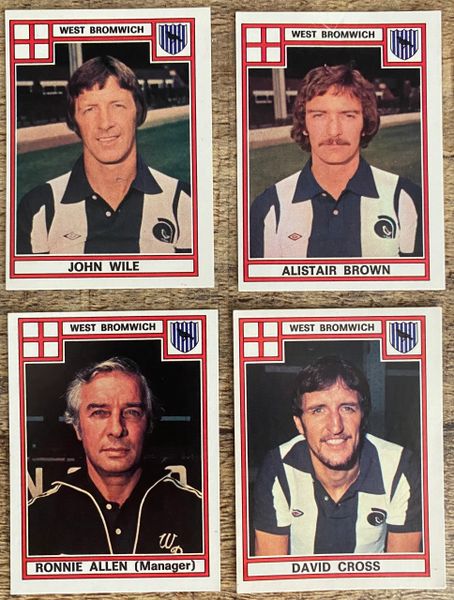 4X 1978 ORIGINAL UNUSED PANINI FOOTBALL 78 STICKERS WEST BROMWICH ALBION PLAYERS