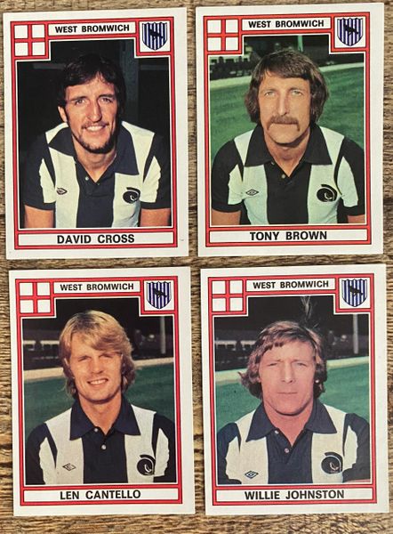 4X 1978 ORIGINAL UNUSED PANINI FOOTBALL 78 STICKERS WEST BROMWICH ALBION PLAYERS