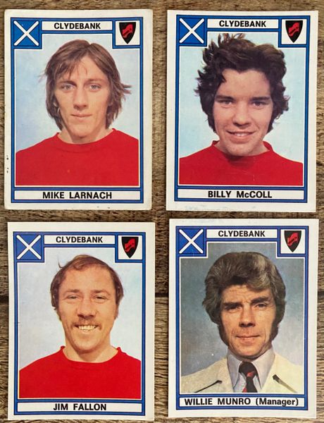 4X 1978 ORIGINAL UNUSED PANINI FOOTBALL 78 STICKERS CLYDEBANK PLAYERS