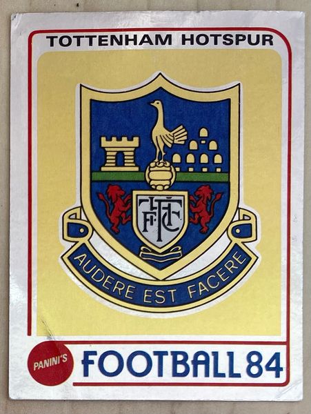 1984 ORIGINAL UNUSED PANINI FOOTBALL 84 STICKER TOTTENHAM HOTSPUR BADGE 296