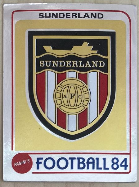 1984 ORIGINAL UNUSED PANINI FOOTBALL 84 STICKER SUNDERLAND BADGE 260