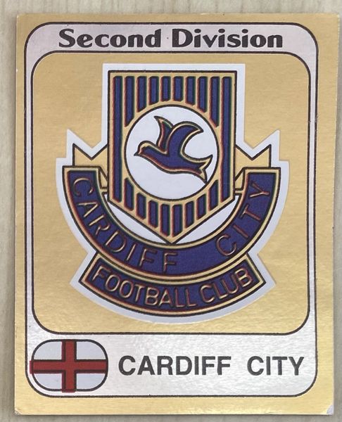 1982 ORIGINAL UNUSED PANINI FOOTBALL 82 STICKER CARDIFF CITY BADGE 341