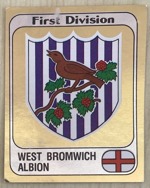 1982 ORIGINAL UNUSED PANINI FOOTBALL 82 STICKER WEST BROMWICH ALBION BADGE 288