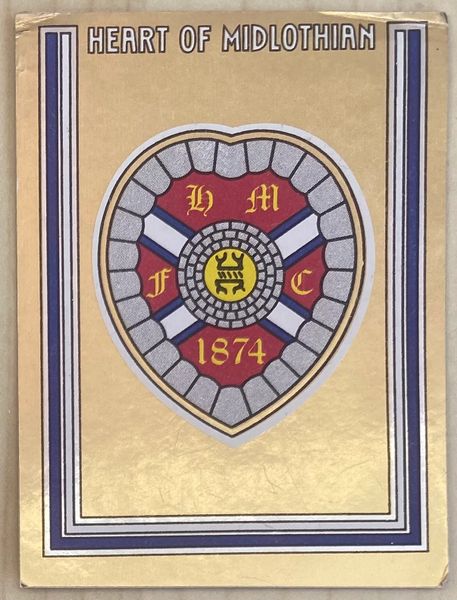 1981 ORIGINAL UNUSED PANINI FOOTBALL 81 STICKER HEART OF MIDLOTHIAN BADGE 491