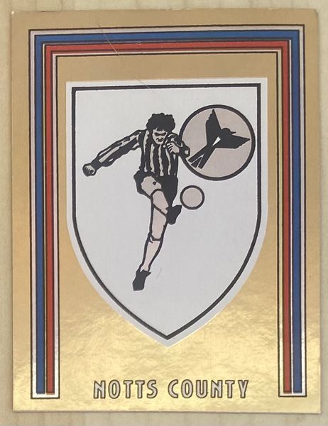 1981 ORIGINAL UNUSED PANINI FOOTBALL 81 STICKER NOTTS COUNTY BADGE 398