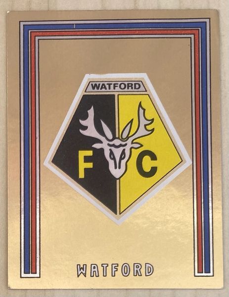 1981 ORIGINAL UNUSED PANINI FOOTBALL 81 STICKER WATFORD BADGE 422