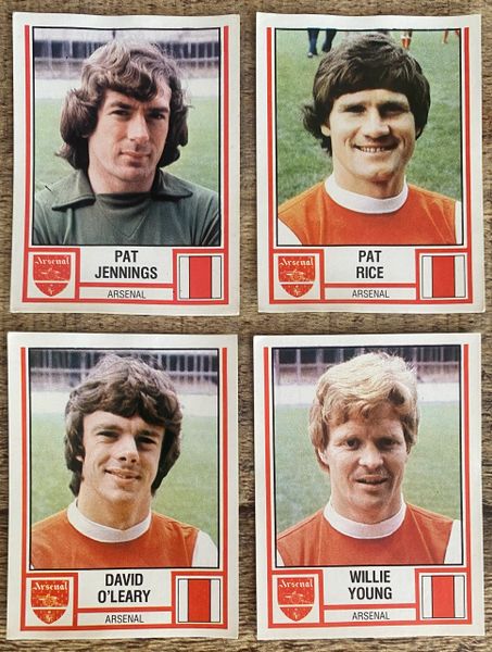 4X 1981 ORIGINAL UNUSED PANINI FOOTBALL 81 STICKERS ARSENAL PLAYERS