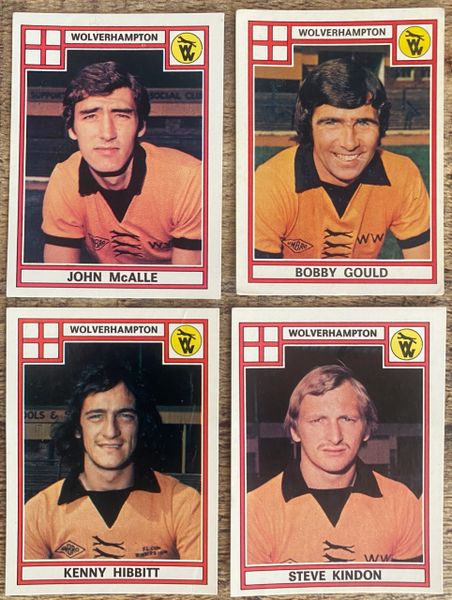 4X 1978 ORIGINAL UNUSED PANINI FOOTBALL 78 STICKERS WOLVERHAMPTON WANDERERS PLAYERS