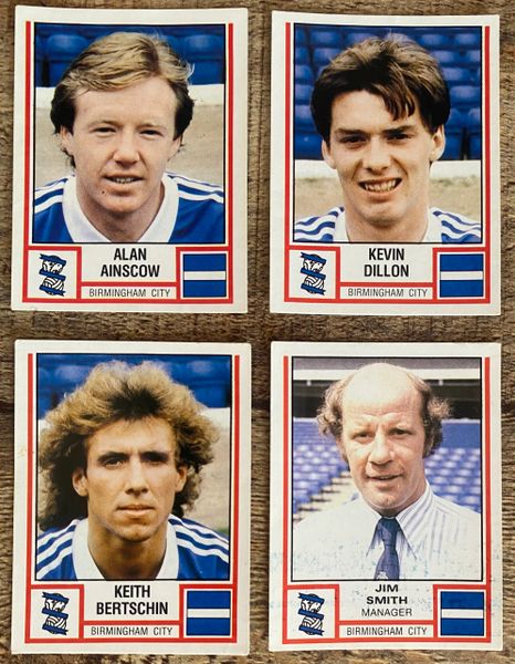 4X 1981 ORIGINAL UNUSED PANINI FOOTBALL 81 STICKERS BIRMINGHAM CITY PLAYERS